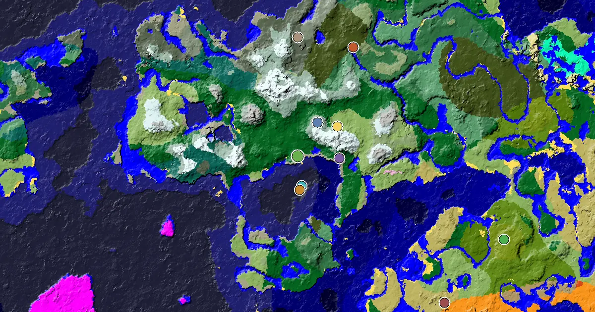 an Ancient City Under Spawn Near a Forest Spawn — biome and structure map