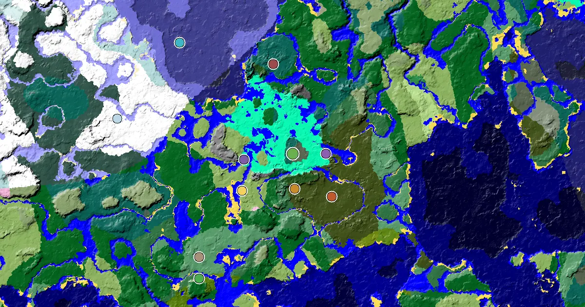 Taiga Spawn — a Woodland Mansion Nearby — biome and structure map