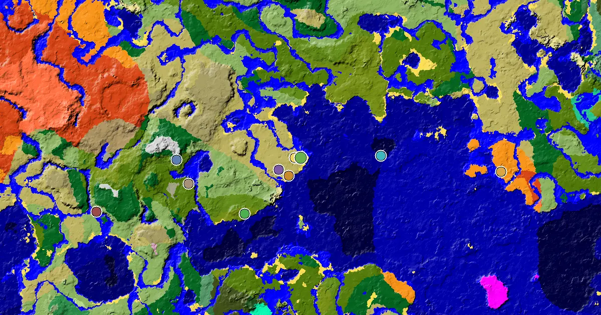 a Village at Spawn Near a Savanna Spawn — biome and structure map