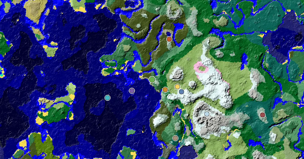 a Mansion Within Reach Near a Dark Forest Spawn — biome and structure map