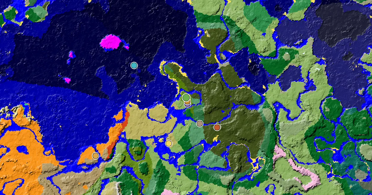 Minecraft Sparse Jungle Seed: a Trial Chamber by Spawn — biome and structure map