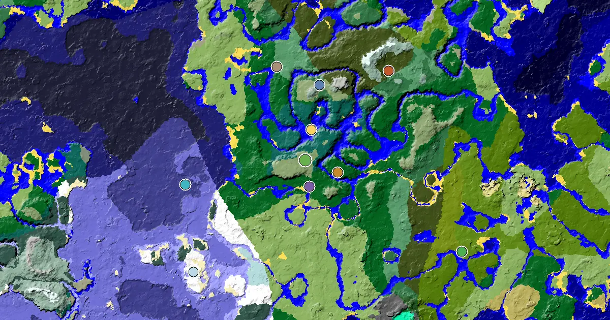 Minecraft Meadow Seed: a Mansion Within Reach — biome and structure map