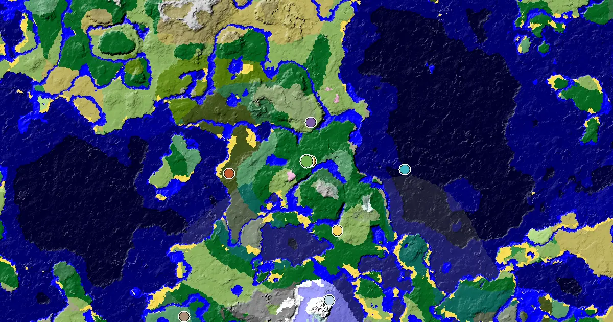 Minecraft Forest Seed: a Trial Chamber by Spawn — biome and structure map