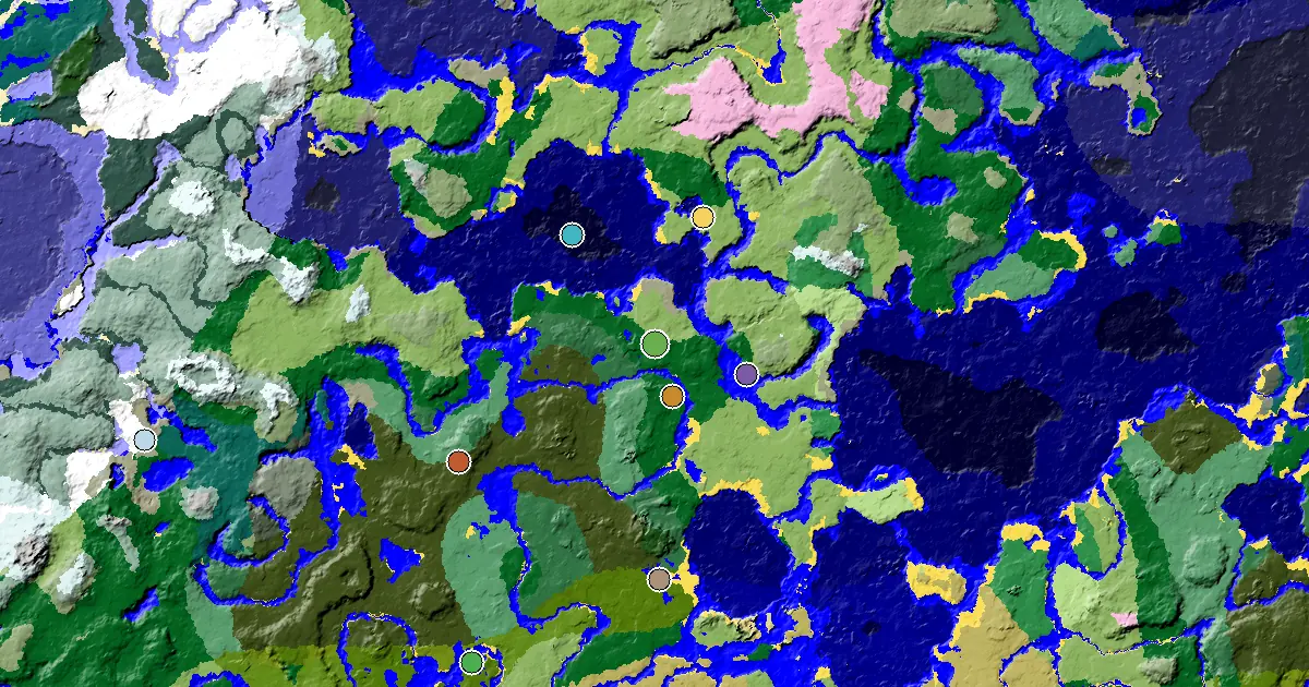 Forest Seed With a Mansion Within Reach — biome and structure map