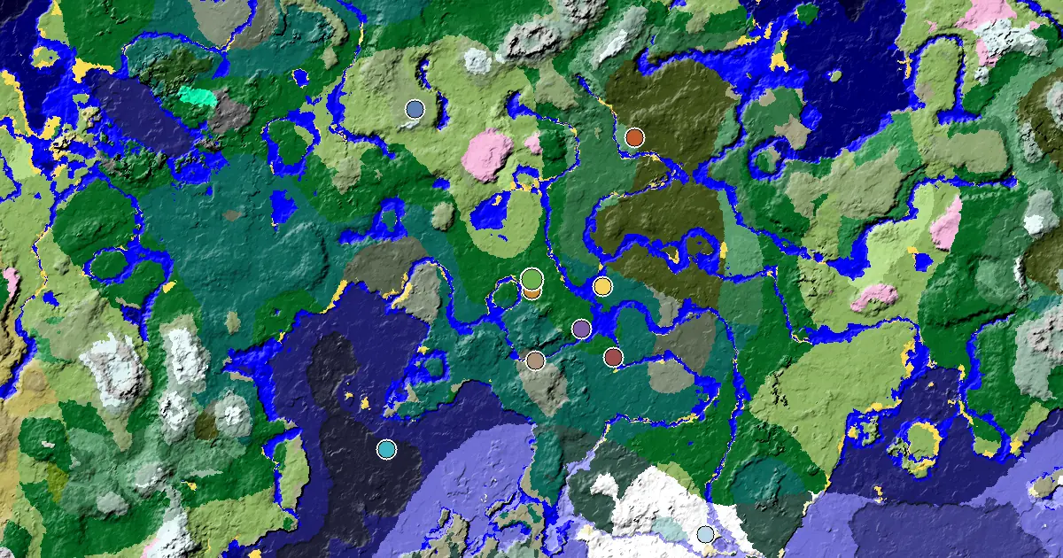Minecraft Forest Seed: a Trial Chamber by Spawn — biome and structure map