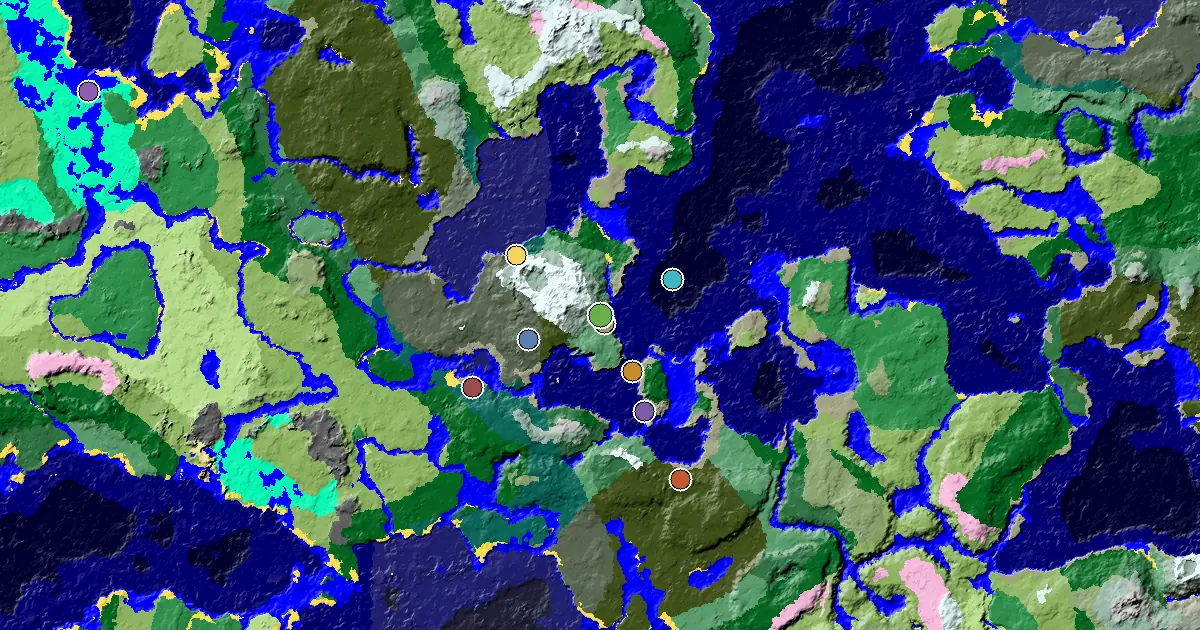 Old Growth Birch Forest Seed With an Ancient City Under Spawn — biome and structure map