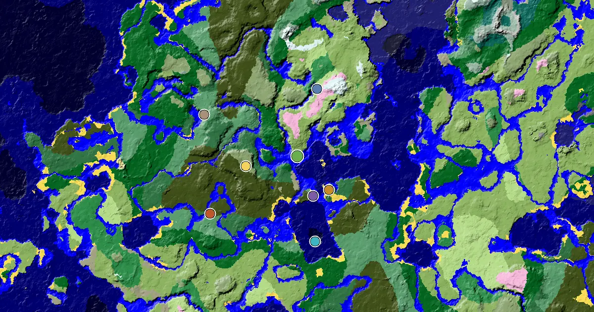 Minecraft Forest Seed: a Mansion Within Reach — biome and structure map