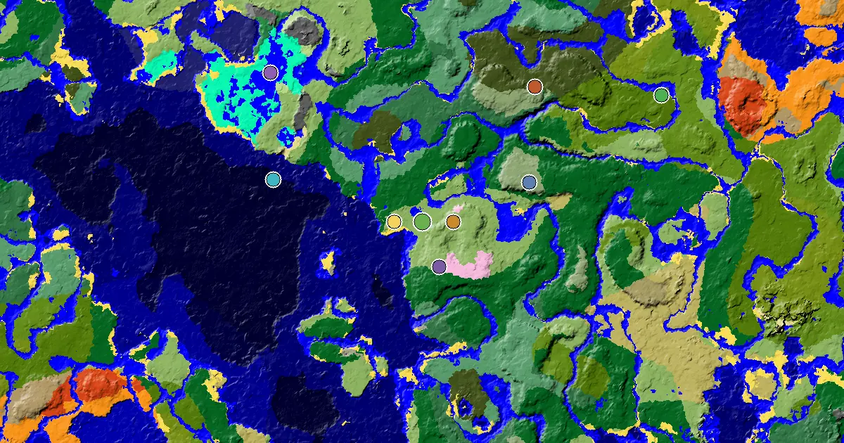 Plains Seed With a Village Beside Spawn — biome and structure map