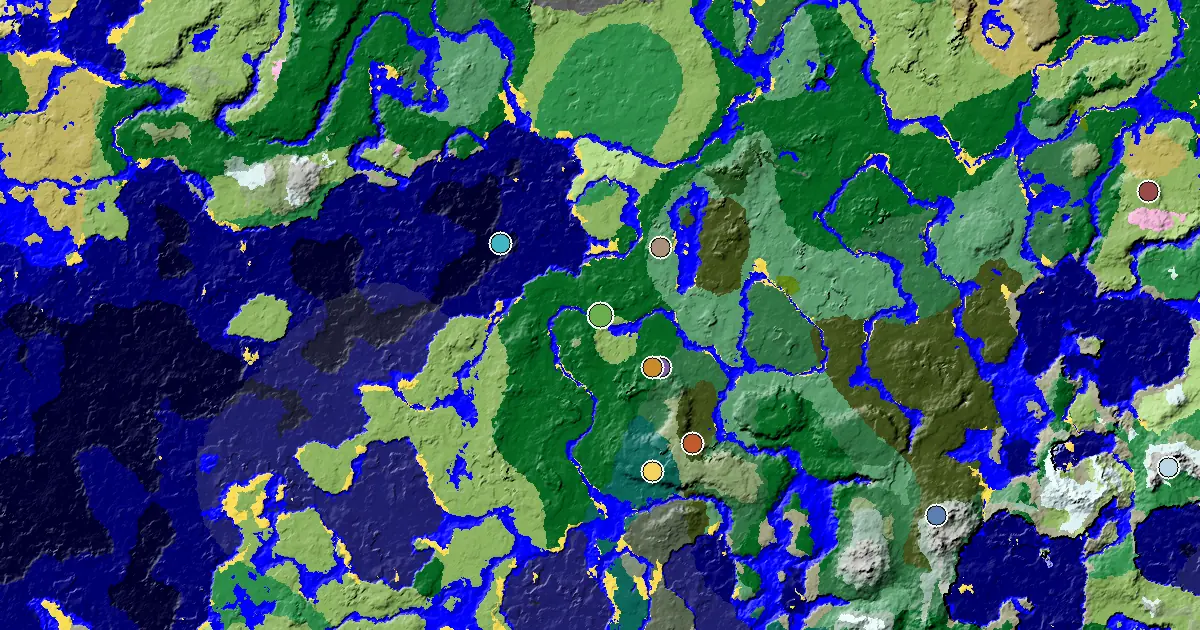 a Mansion Within Reach Near a Forest Spawn — biome and structure map