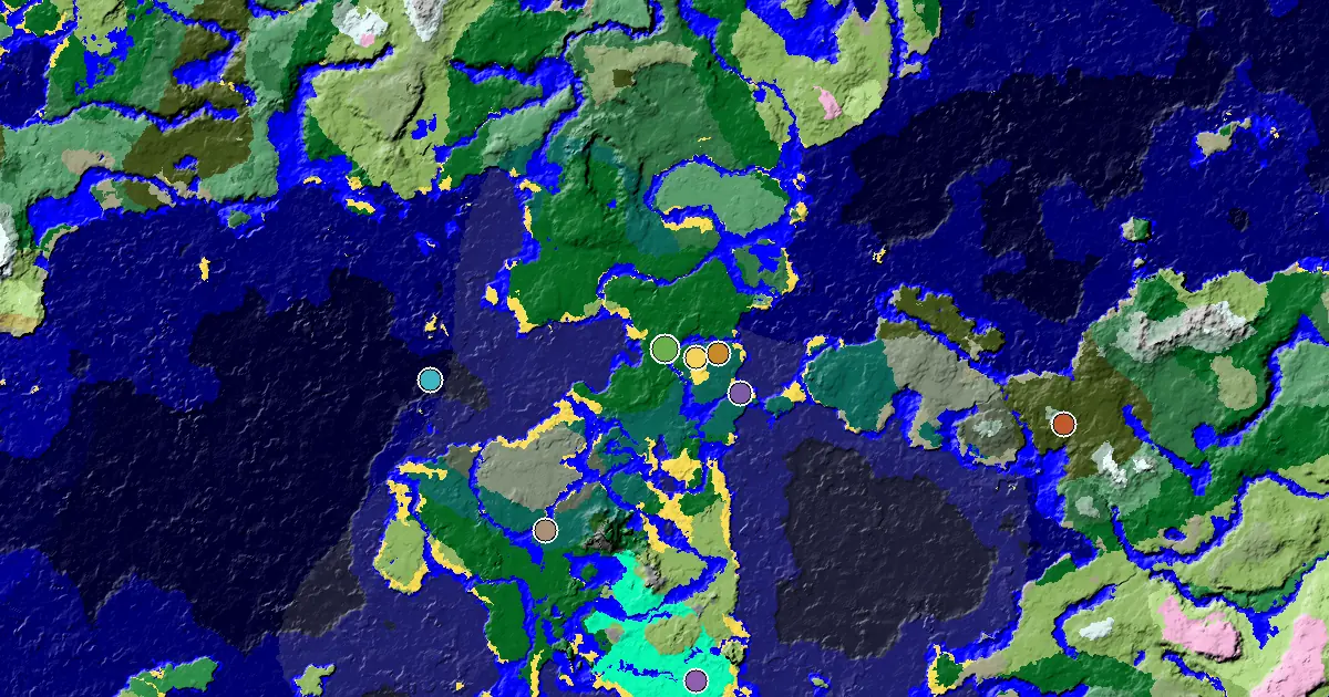 Forest Spawn — a Village Beside Spawn — biome and structure map