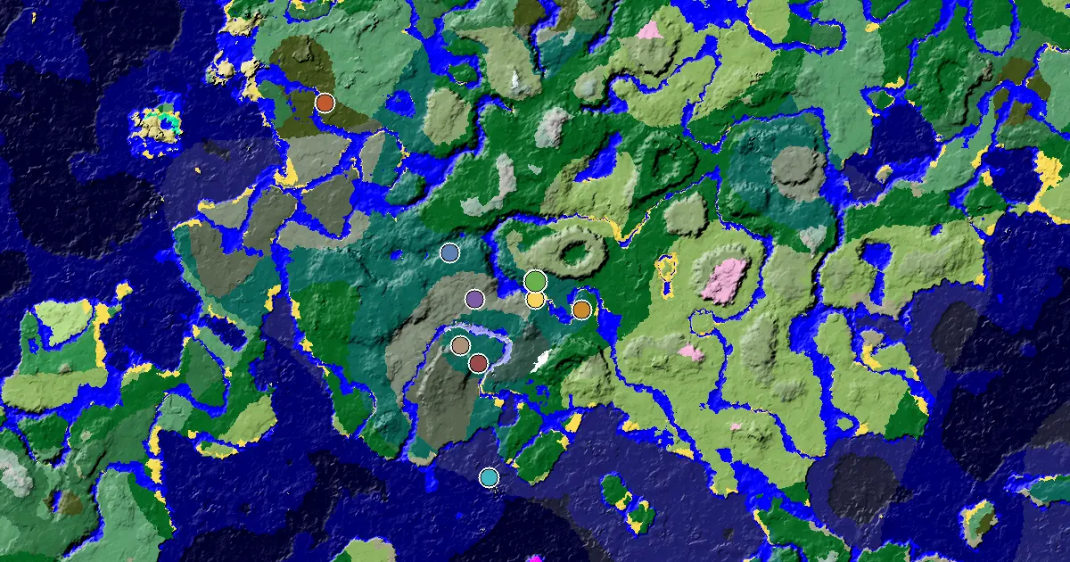 Dripstone Caves Spawn — a Village Beside Spawn — biome and structure map