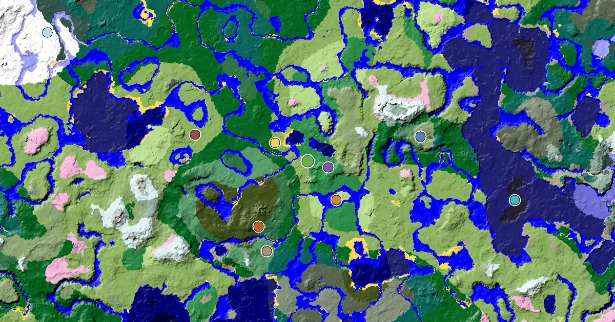 Flower Forest Seed With a Mansion Within Reach — biome and structure map