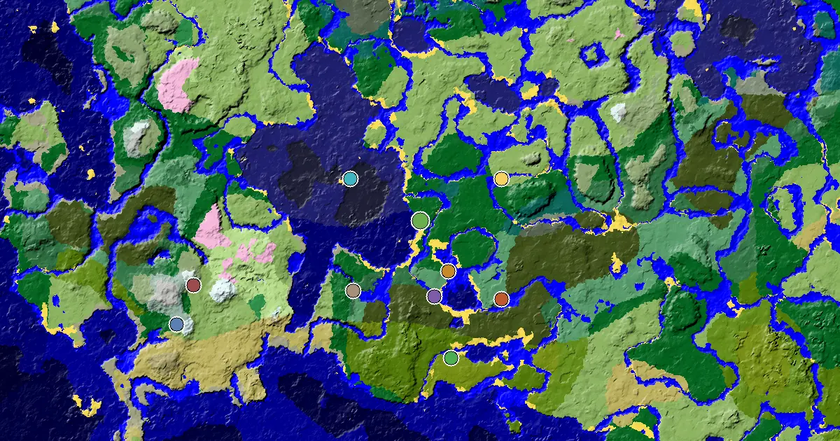 Beach Seed With a Mansion Within Reach — biome and structure map
