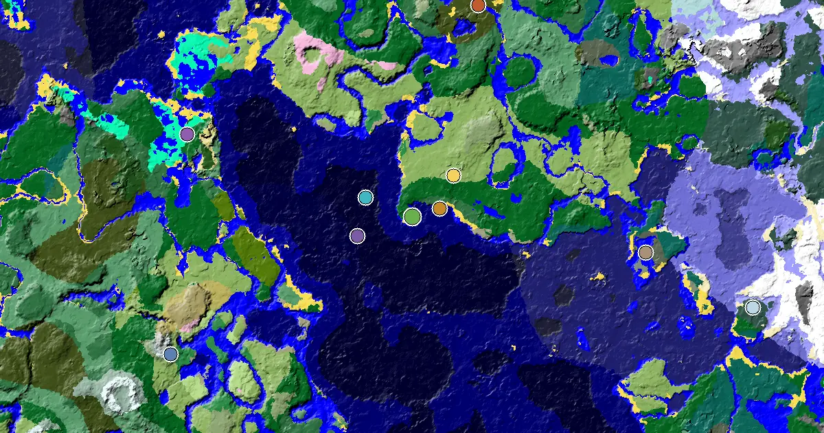 Birch Forest Spawn — a Village Close to Spawn — biome and structure map