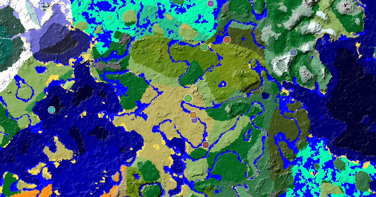 Minecraft Savanna Seed: a Village at Spawn — biome and structure map