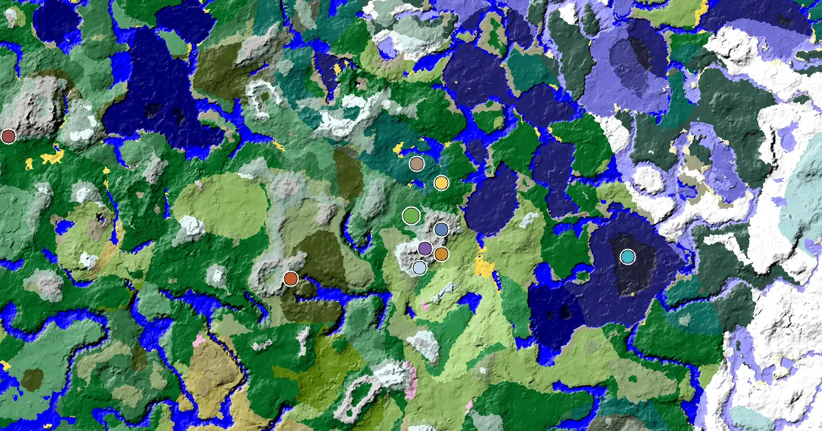 an Ancient City Under Spawn Near a Forest Spawn — biome and structure map