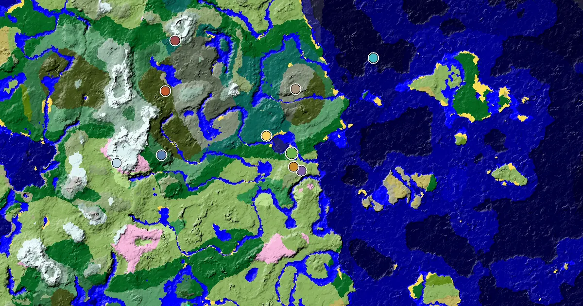 a Trial Chamber by Spawn Near a Forest Spawn — biome and structure map