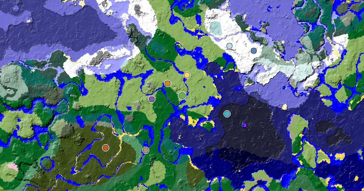 a Village Close to Spawn Near a Plains Spawn — biome and structure map