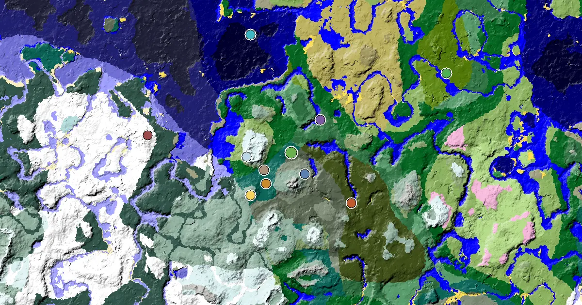 an Ancient City Under Spawn Near a Taiga Spawn — biome and structure map