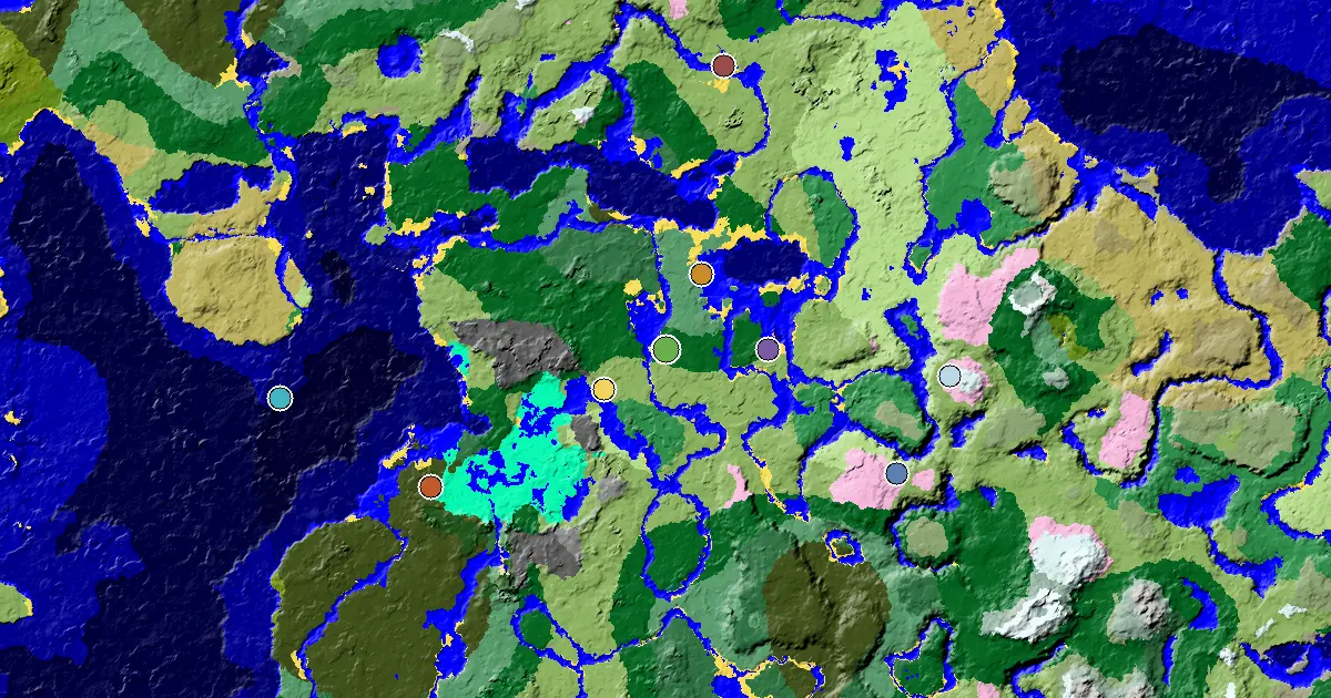 Forest Seed With a Mansion Within Reach — biome and structure map