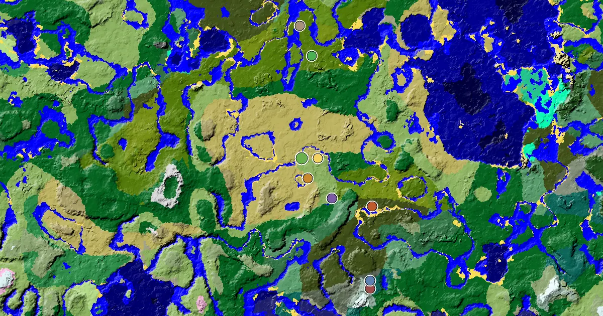 Minecraft Savanna Seed: a Village Beside Spawn — biome and structure map