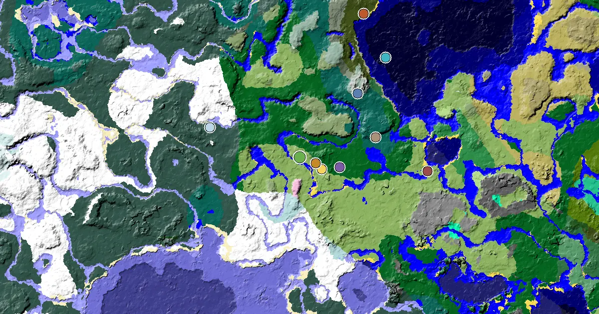 Plains Seed With a Trial Chamber by Spawn — biome and structure map