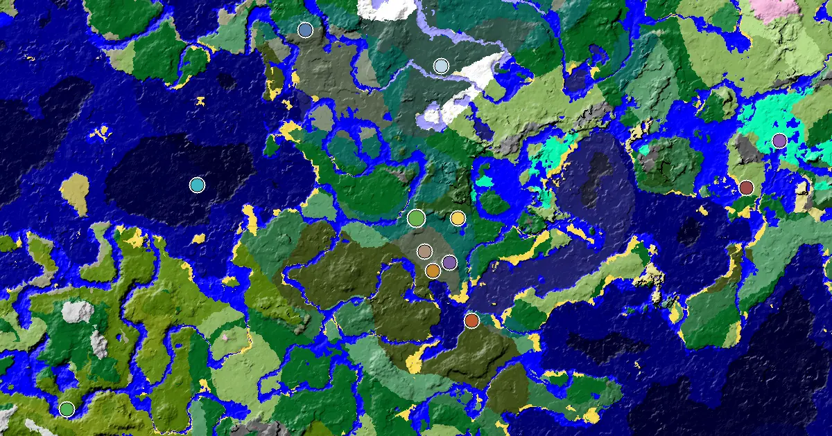 Taiga Seed With a Mansion Within Reach — biome and structure map