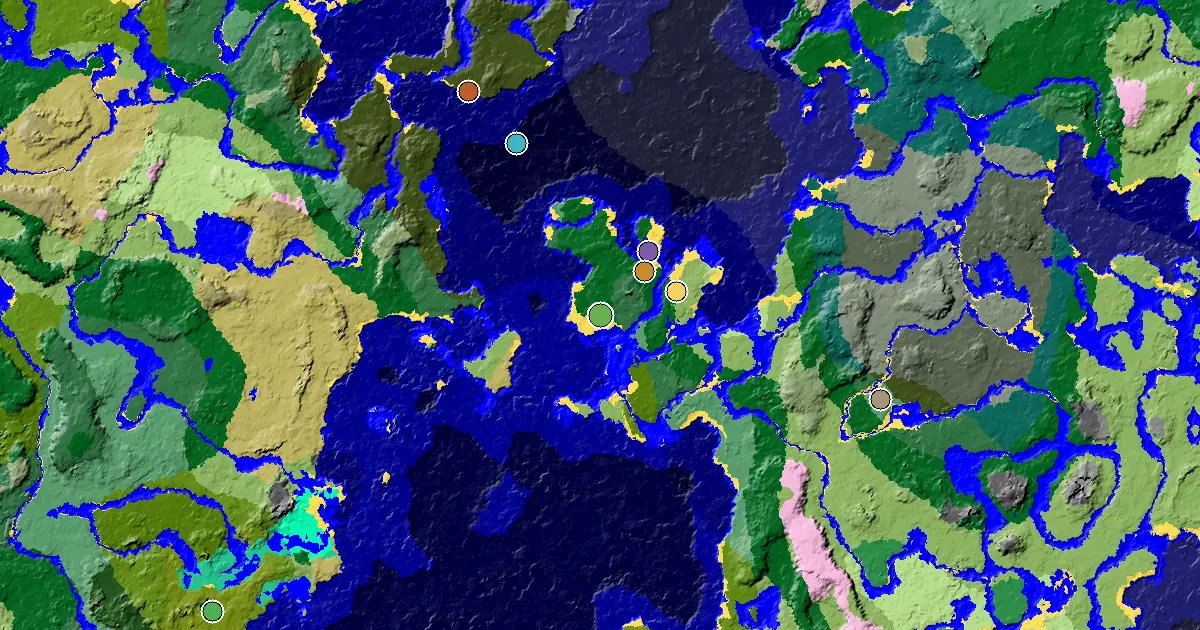 Forest Seed With a Mansion Within Reach — biome and structure map