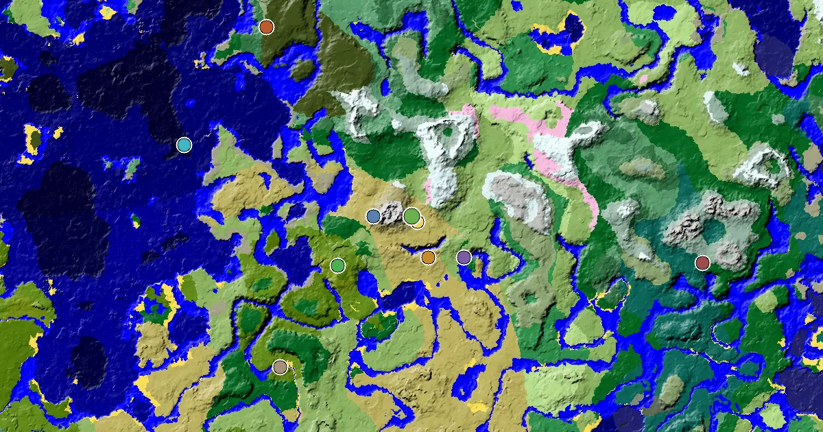 a Village at Spawn Near a Savanna Spawn — biome and structure map