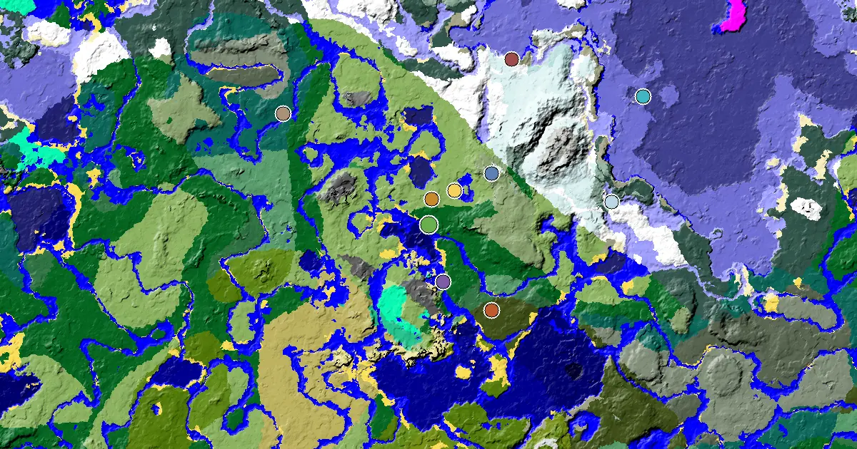 a Trial Chamber by Spawn Near a Forest Spawn — biome and structure map