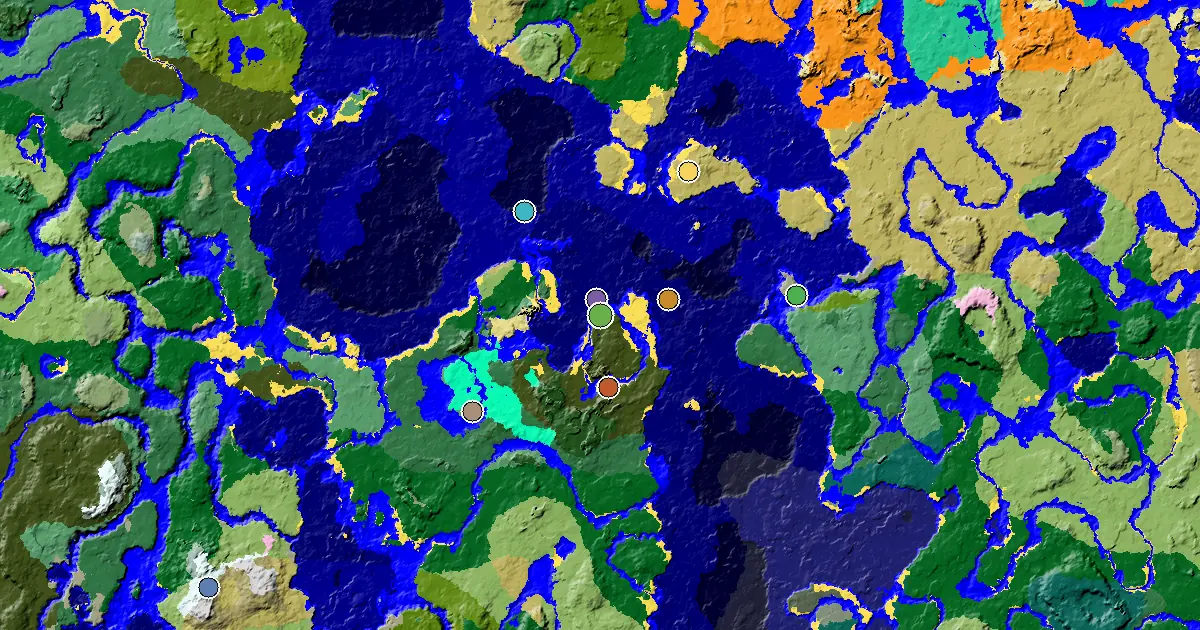 Beach Seed With a Woodland Mansion Nearby — biome and structure map