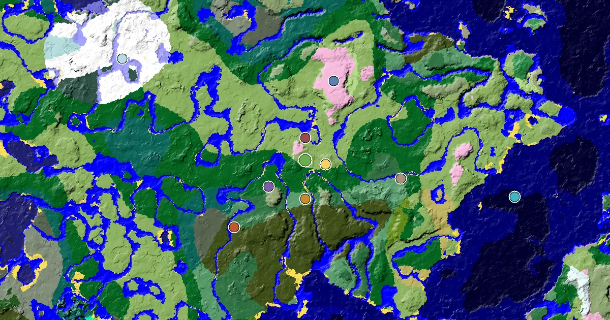 a Village Beside Spawn Near a Dripstone Caves Spawn — biome and structure map