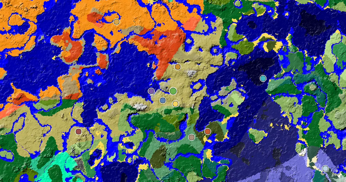 Minecraft Savanna Seed: an Ancient City Under Spawn — biome and structure map