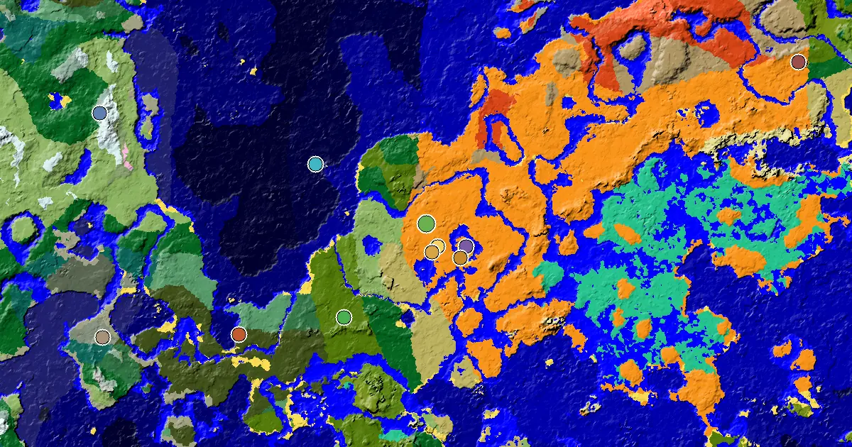 Minecraft Desert Seed: a Desert Temple Steps Away — biome and structure map