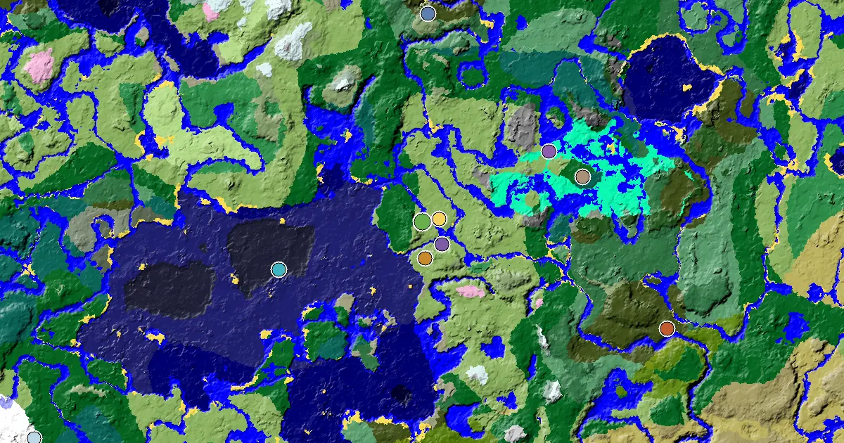 Plains Seed With a Village Beside Spawn — biome and structure map