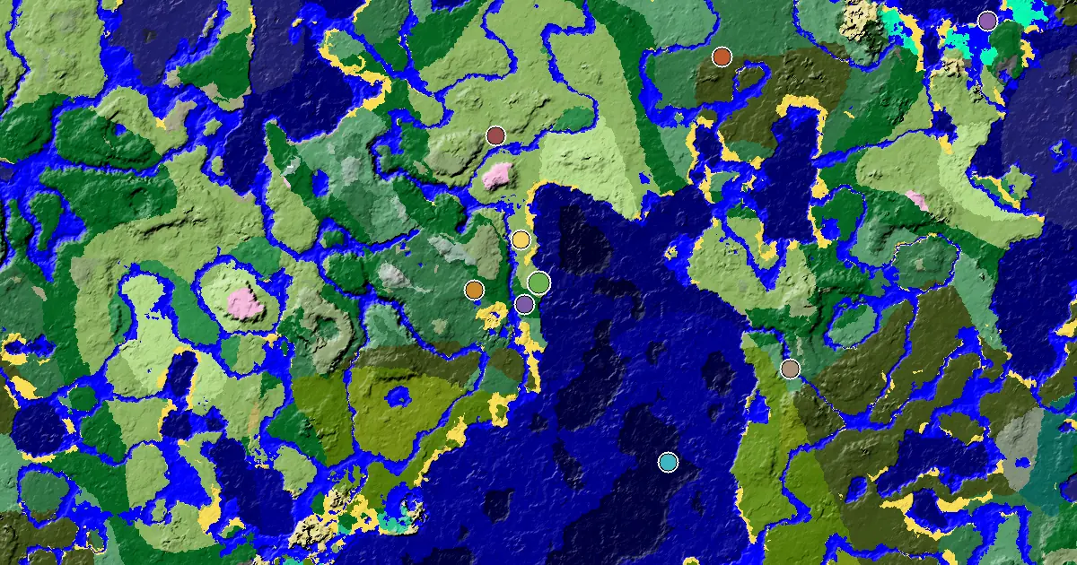 a Village Close to Spawn Near a Plains Spawn — biome and structure map
