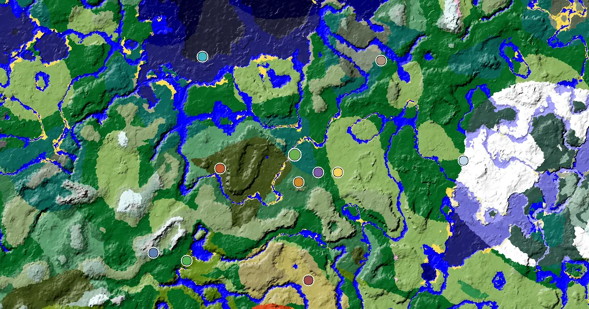 Taiga Seed With a Mansion Within Reach — biome and structure map