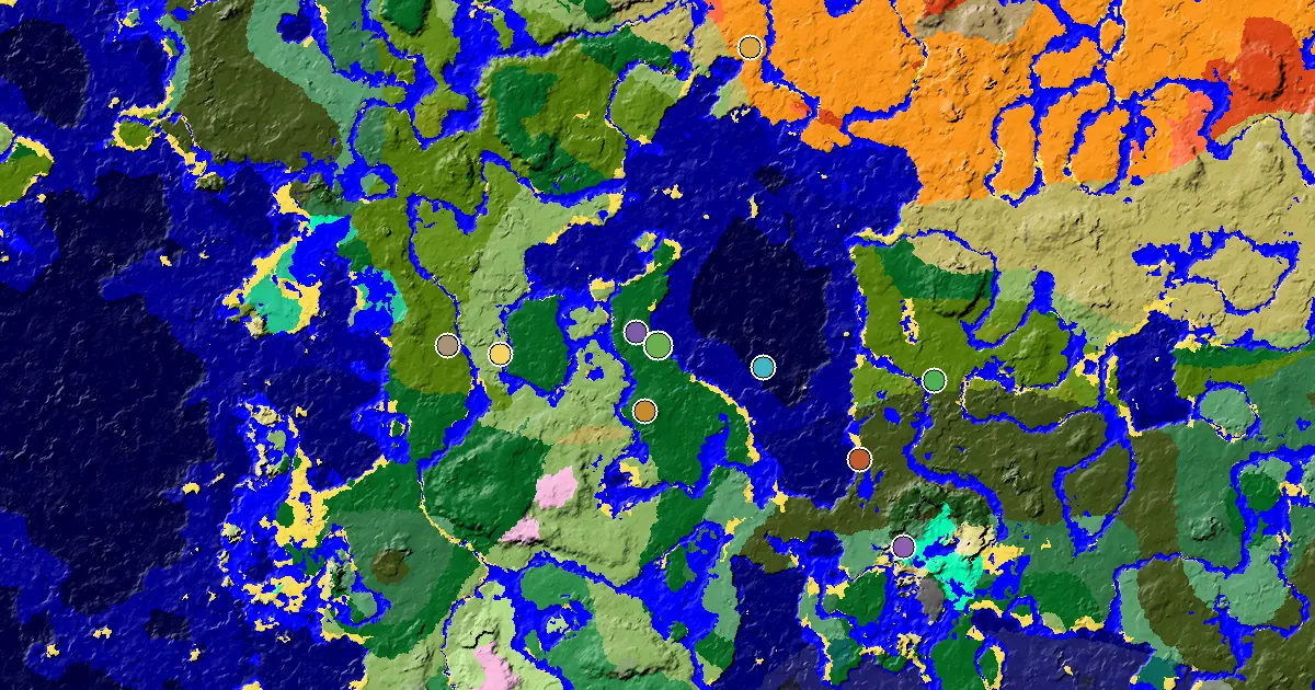 Forest Seed With a Mansion Within Reach — biome and structure map