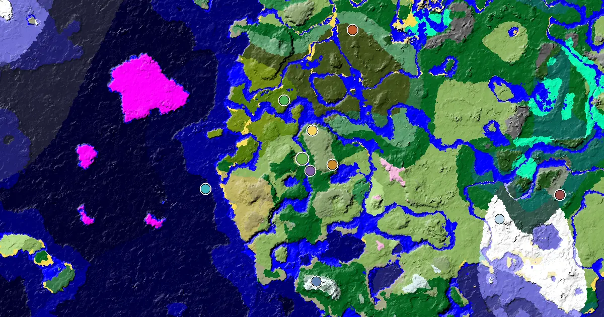 Minecraft Forest Seed: a Mansion Within Reach — biome and structure map
