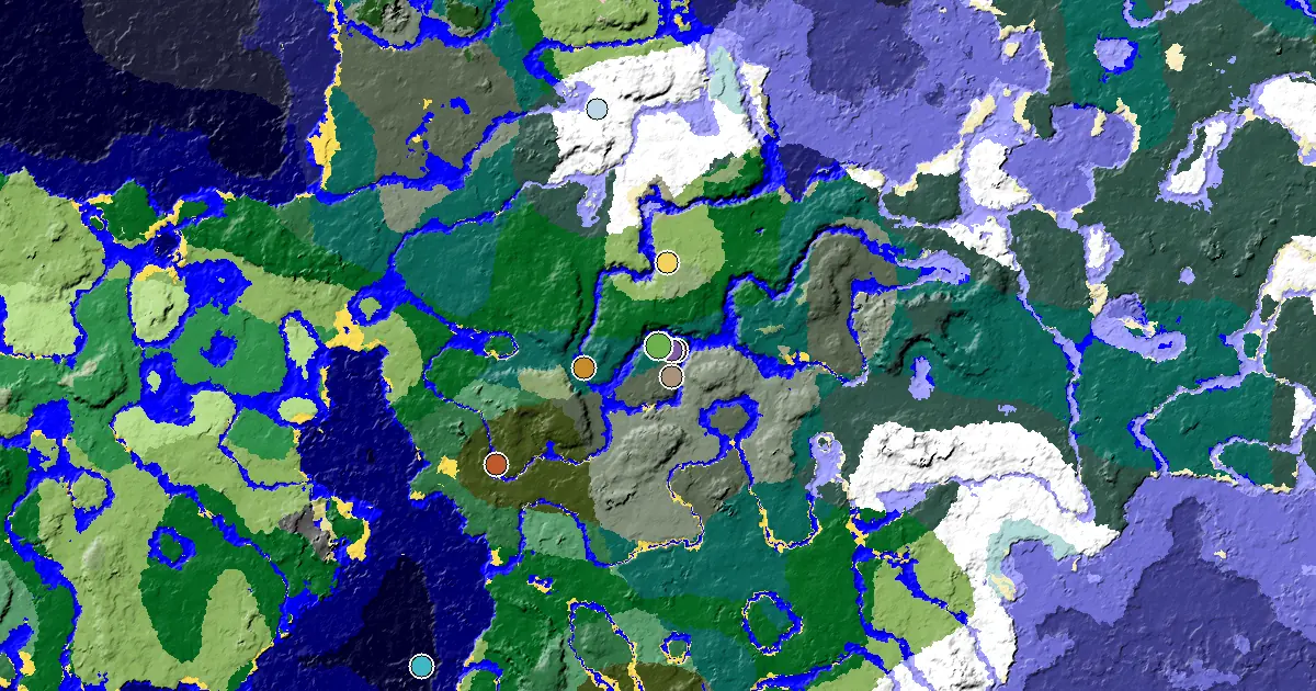 Taiga Spawn — a Mansion Within Reach — biome and structure map