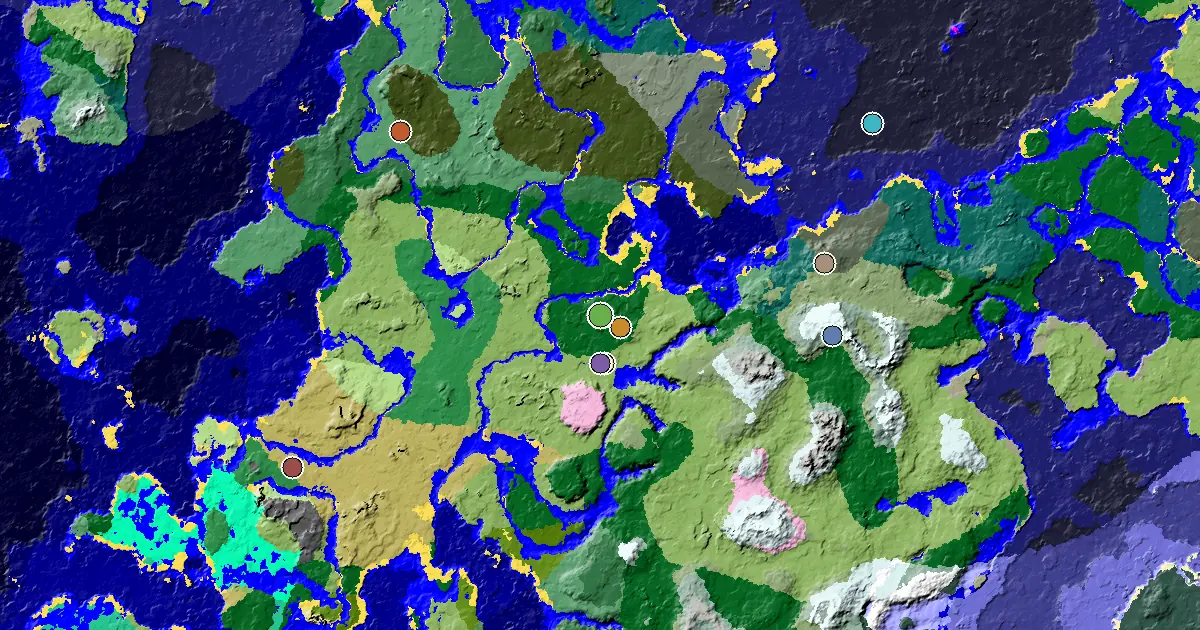 a Trial Chamber by Spawn Near a Forest Spawn — biome and structure map