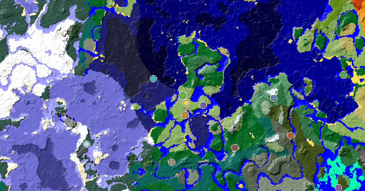 Plains Seed With a Village Beside Spawn — biome and structure map