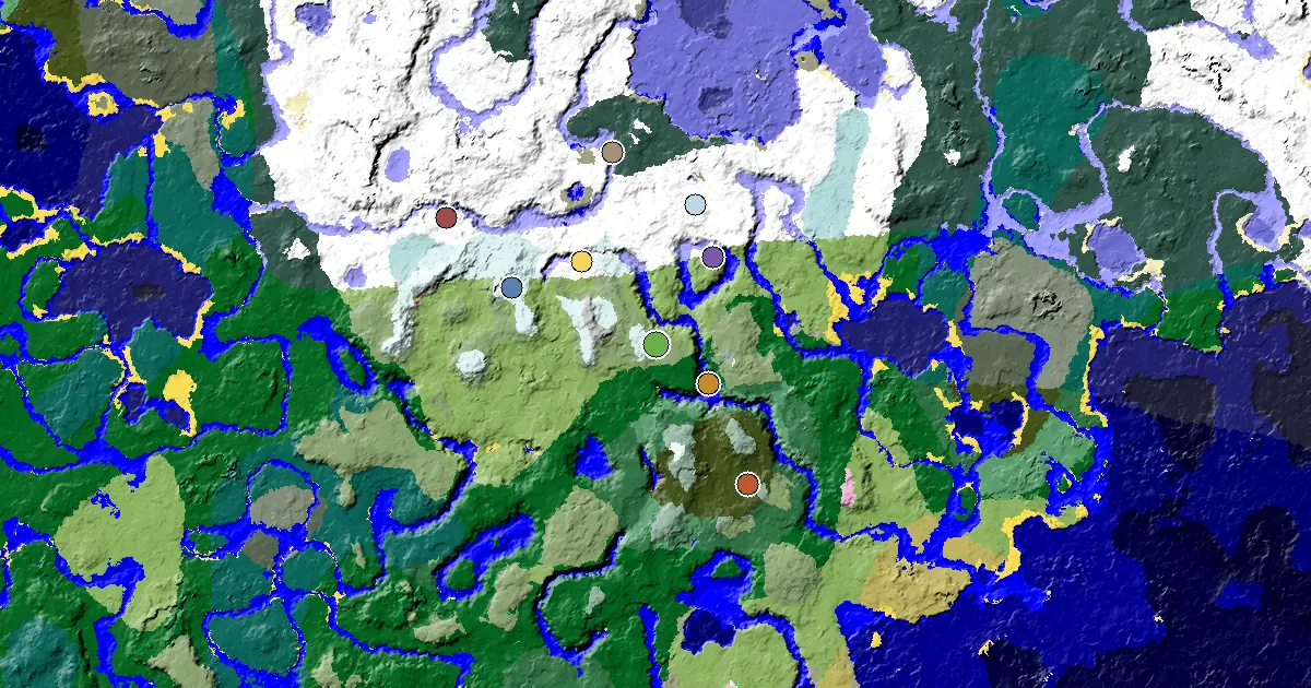 Dripstone Caves Seed With a Mansion Within Reach — biome and structure map