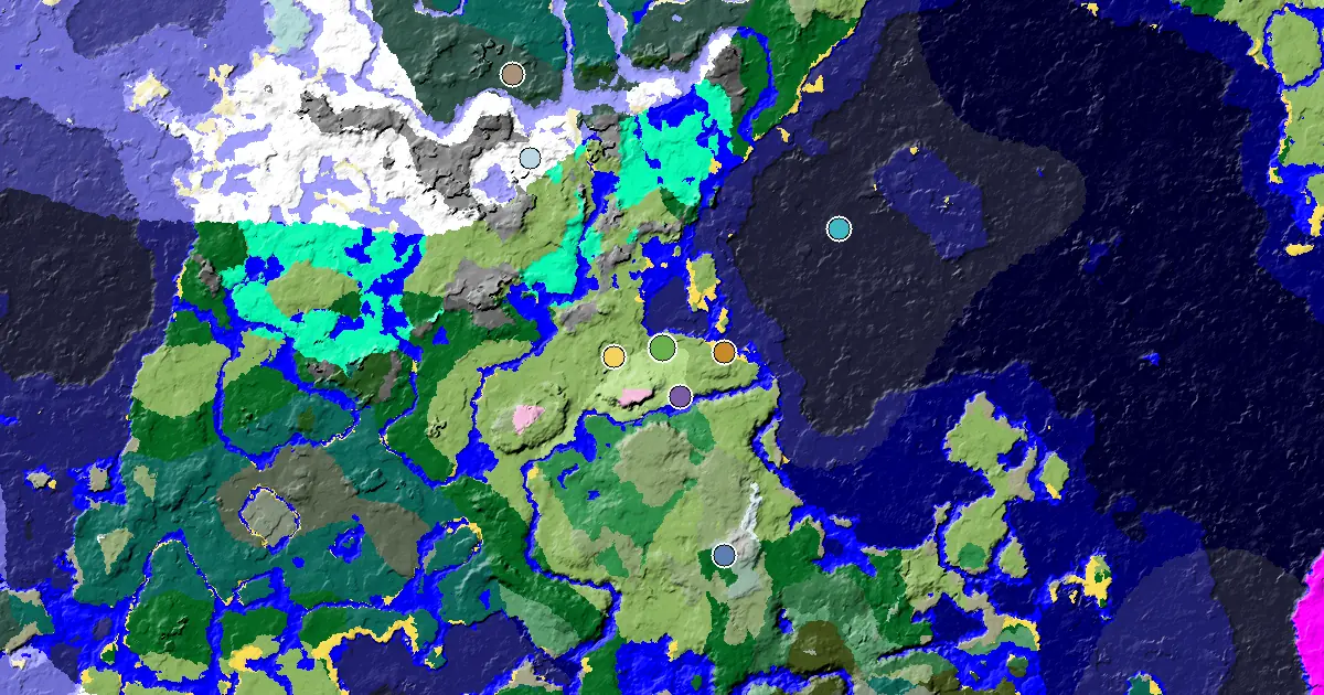 Plains Seed With a Village Beside Spawn — biome and structure map