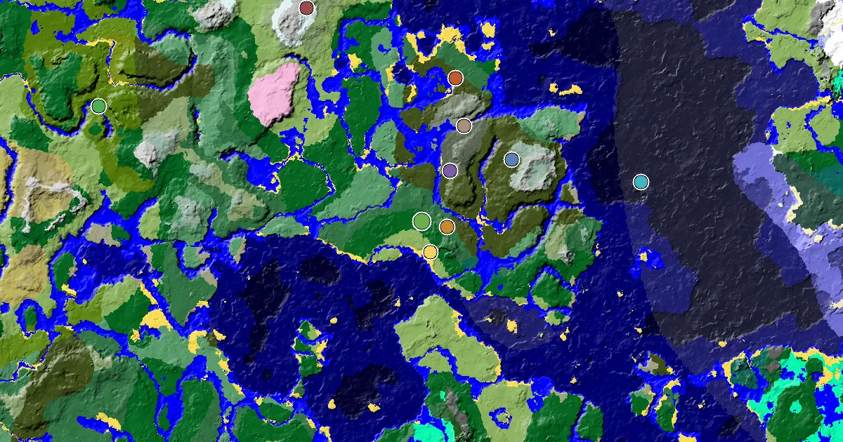 Forest Seed With a Trial Chamber by Spawn — biome and structure map
