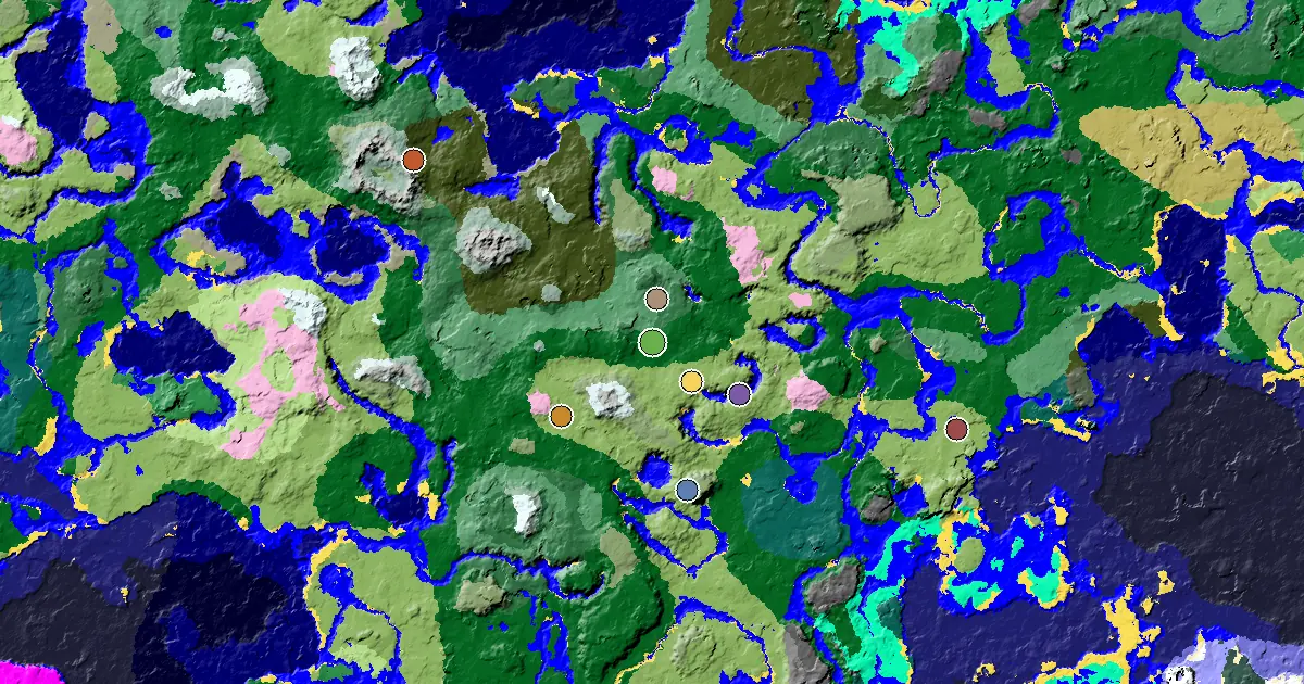 Dripstone Caves Seed With a Mansion Within Reach — biome and structure map