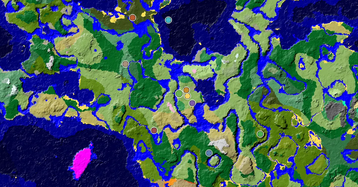 Plains Seed With a Trial Chamber by Spawn — biome and structure map