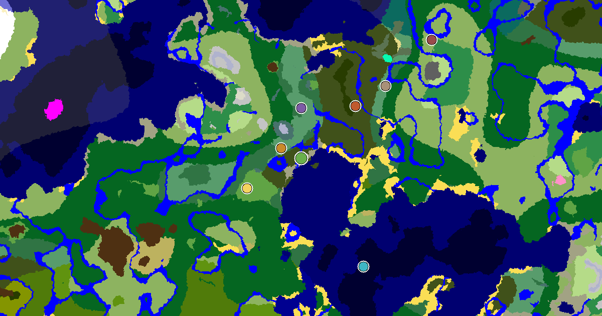 Minecraft Dark Forest Seed: a Mansion Within Reach — biome and structure map