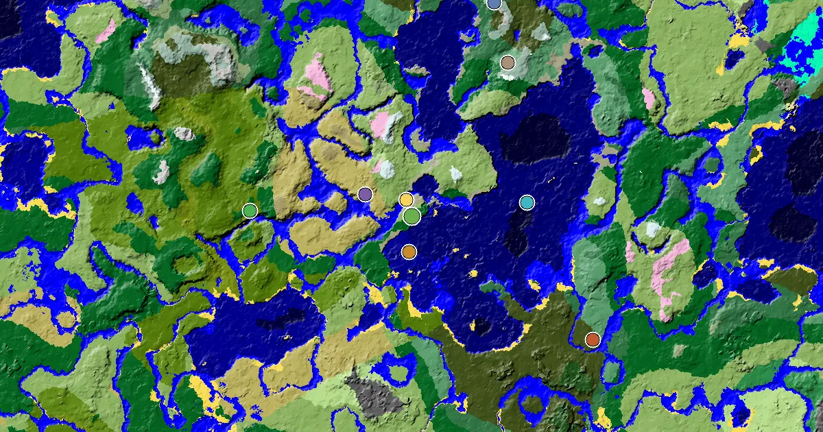 Minecraft Forest Seed: a Village Beside Spawn — biome and structure map