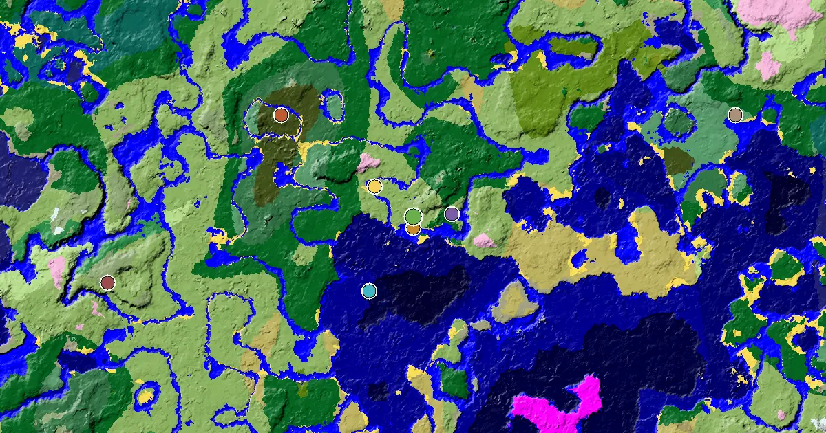 Plains Seed With a Trial Chamber by Spawn — biome and structure map